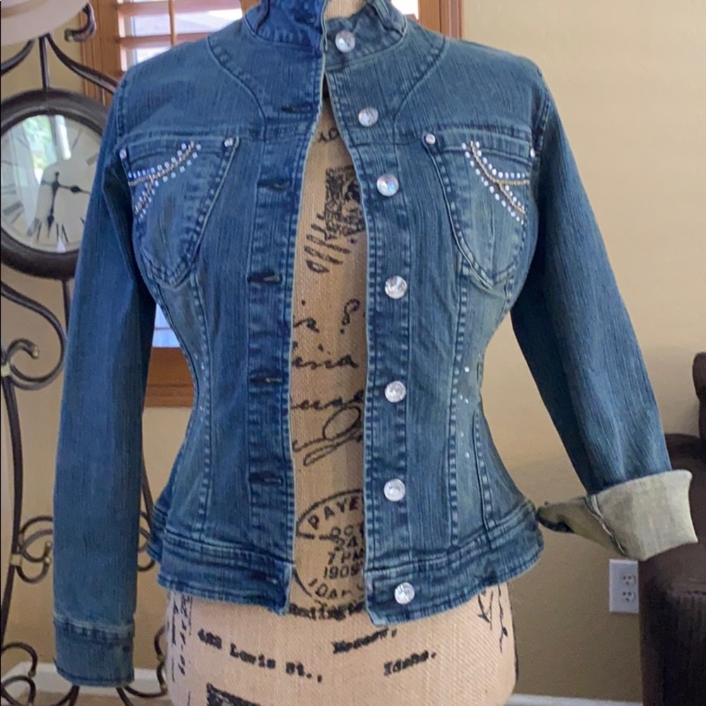 Petite Jean Jacket - diamond stud buttons